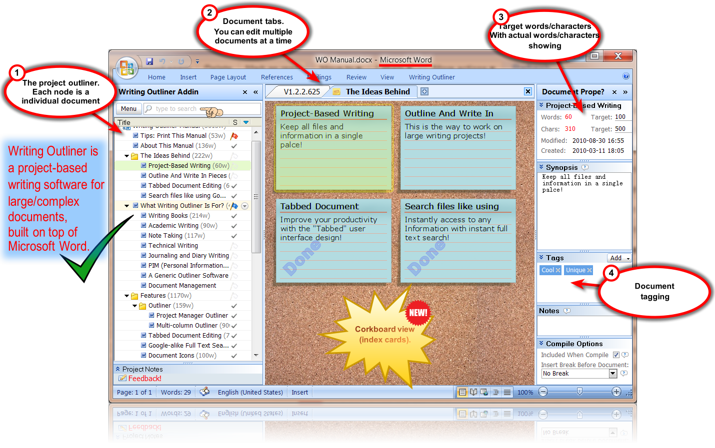 parts of ms word screen